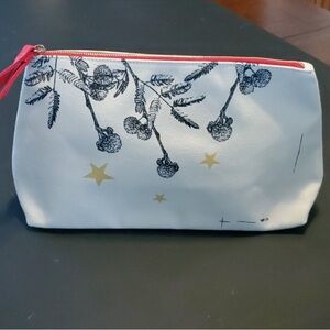 NEW Clarins Canvas Holiday Zip Makeup Bag